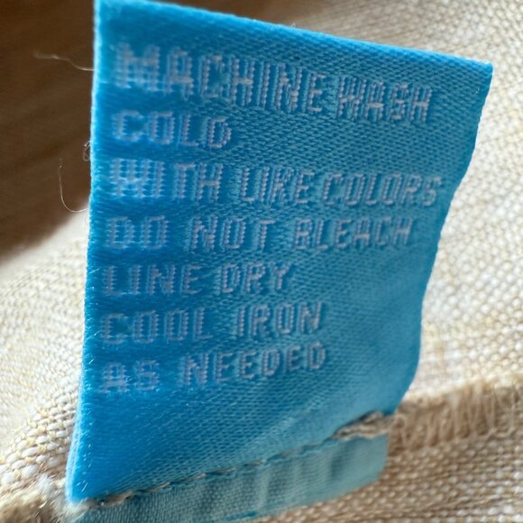 J. Mclaughlin Size L Beige Linen Long Sleeve Button-Down Lagenlook Dress - Picture 14 of 16